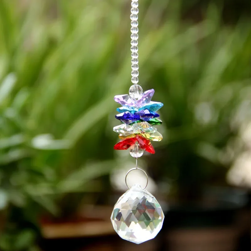 Красочный хрустальный Ловец Солнца Радуга Maker Кристаллы Призма Граненый Шар