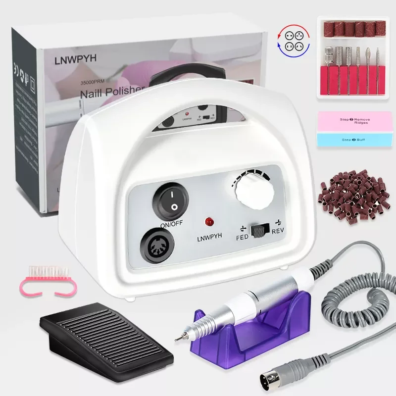 

2022NEW Drill Machine 0-35000RPM Pro Manicure Machine Apparatus For Manicure Pedicure Kit Electric Nail File With Cutter Nail To