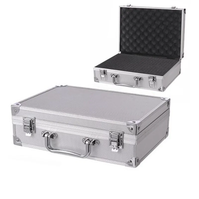 28x20x10cm Aluminum Tool Box Portable Safety Instrument box Storage Case with Sponge Lining Handheld Impact Resistant Toolbox