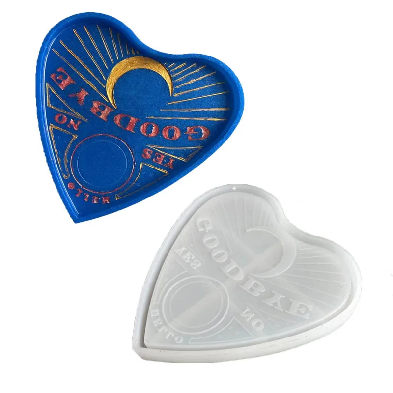 

GOODBYE Love Moon Shape Epoxy Plate Coaster Storage Modeling Silicone Mold