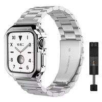 wristband for apple watch 40mm 44mm band 38mm 42mm soft case stainless steel watchband bracelet for iwatch se 7 6 5 4 3 2 strap