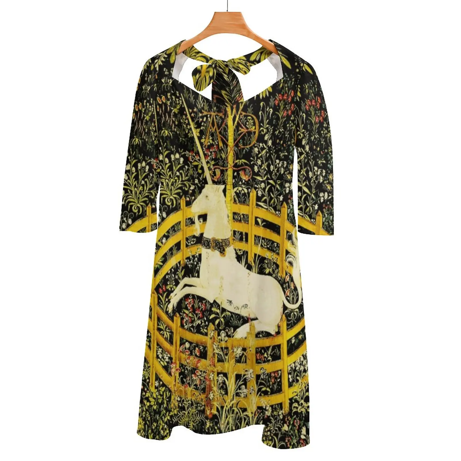 

Hd The Unicorn In Captivity ( 1494 Aprox ) Back Lacing Backless Dress Square Neck Dress Sweetheart Knot Flared Dress Hunter