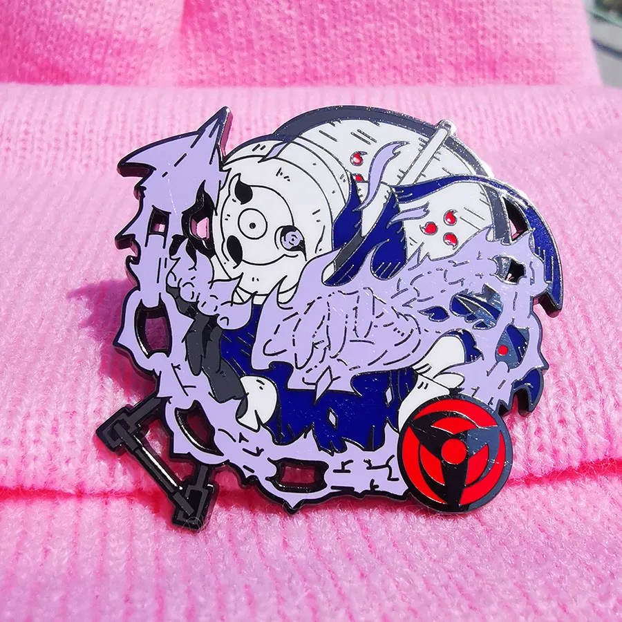 Эмалированная булавка NARUTOS Uchiha Obito Шаринган ювелирные изделия ностальгия аниме