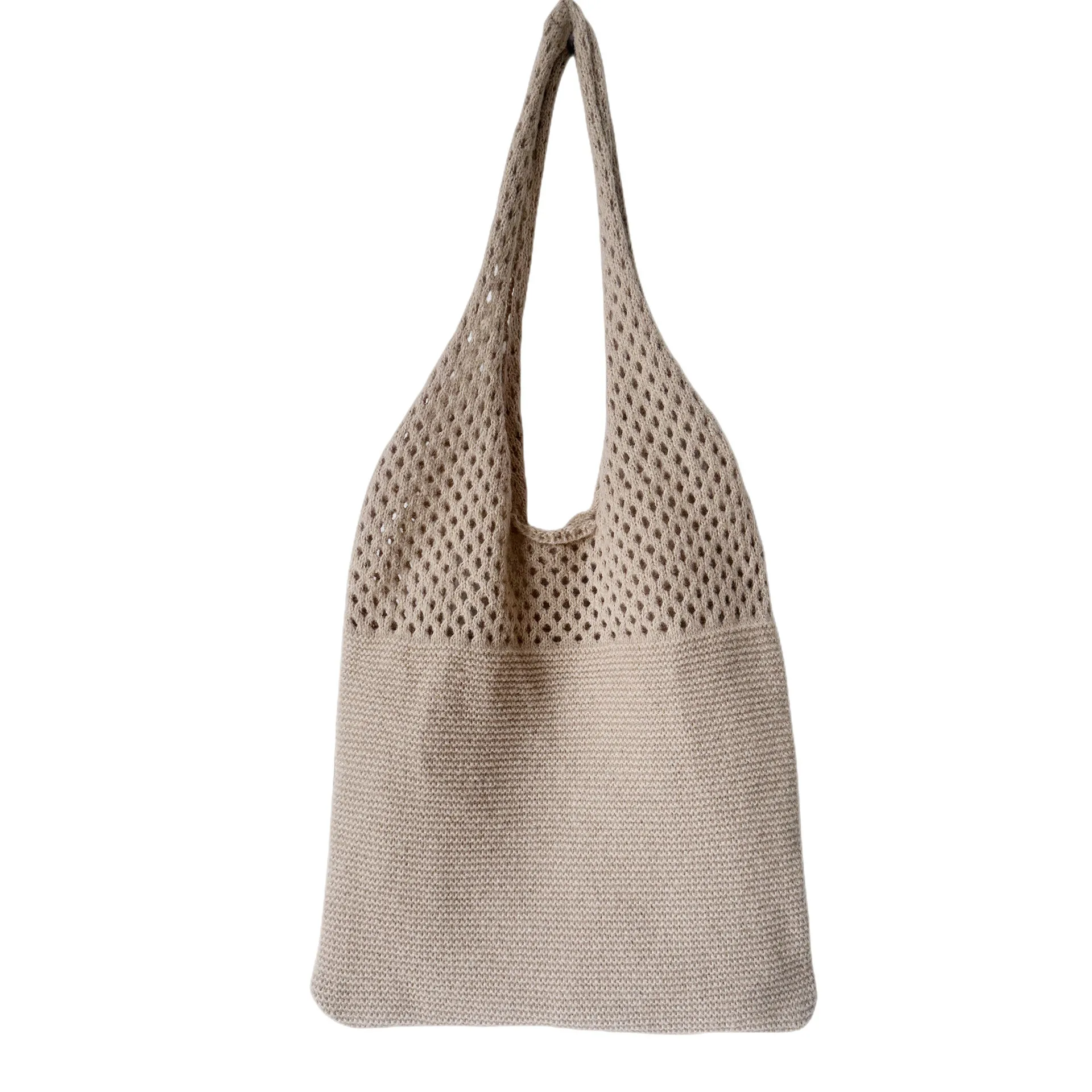 Новая трендовая женская сумка вязаная крючком в стиле ретро оплетка однотонная