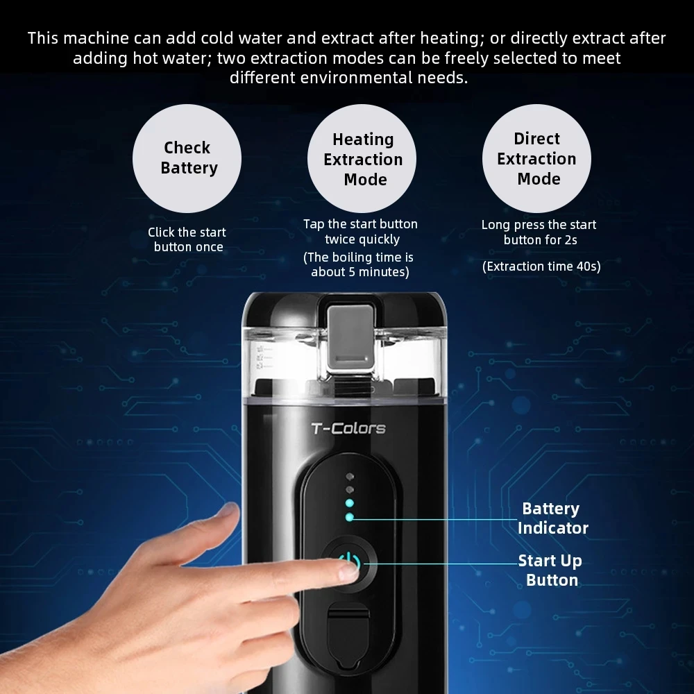 Portable Electric Coffee Machine Ntelligent Wireless Heating Powder Espresso Capsule Charging for CAR Outdoor Travel |