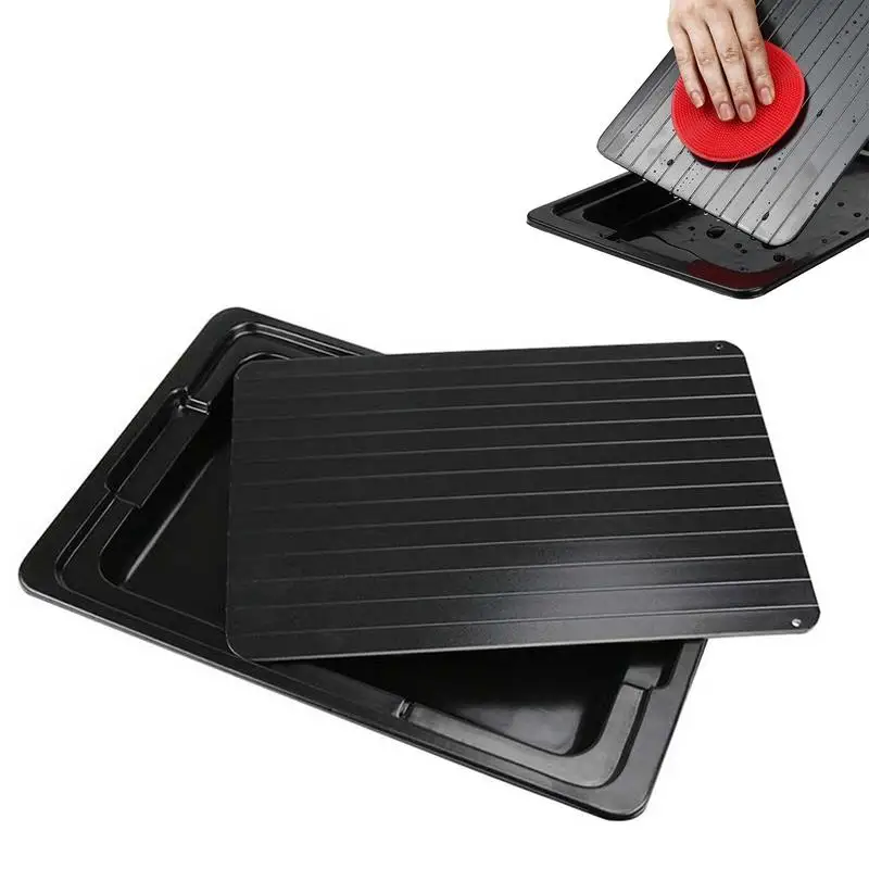 

Defrost Tray Metal Plate Defrosting Tray Safe Fast Thawing Frozen Meat Fish Sea Food Kitchen Cook Gadget Tool