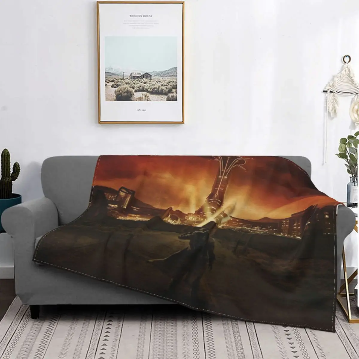 

Fallout-colcha de Las Vegas para cama, manta a cuadros con capucha, colcha de Picnic, nueva