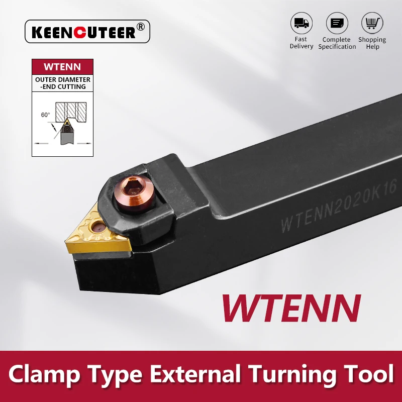 WTENN1616 WTENN2020 WTENN2525 WTENN3232 External Turning Tool WTENN Lathe Bar Turning Holder CNC Cutting Tool Cutter Bar