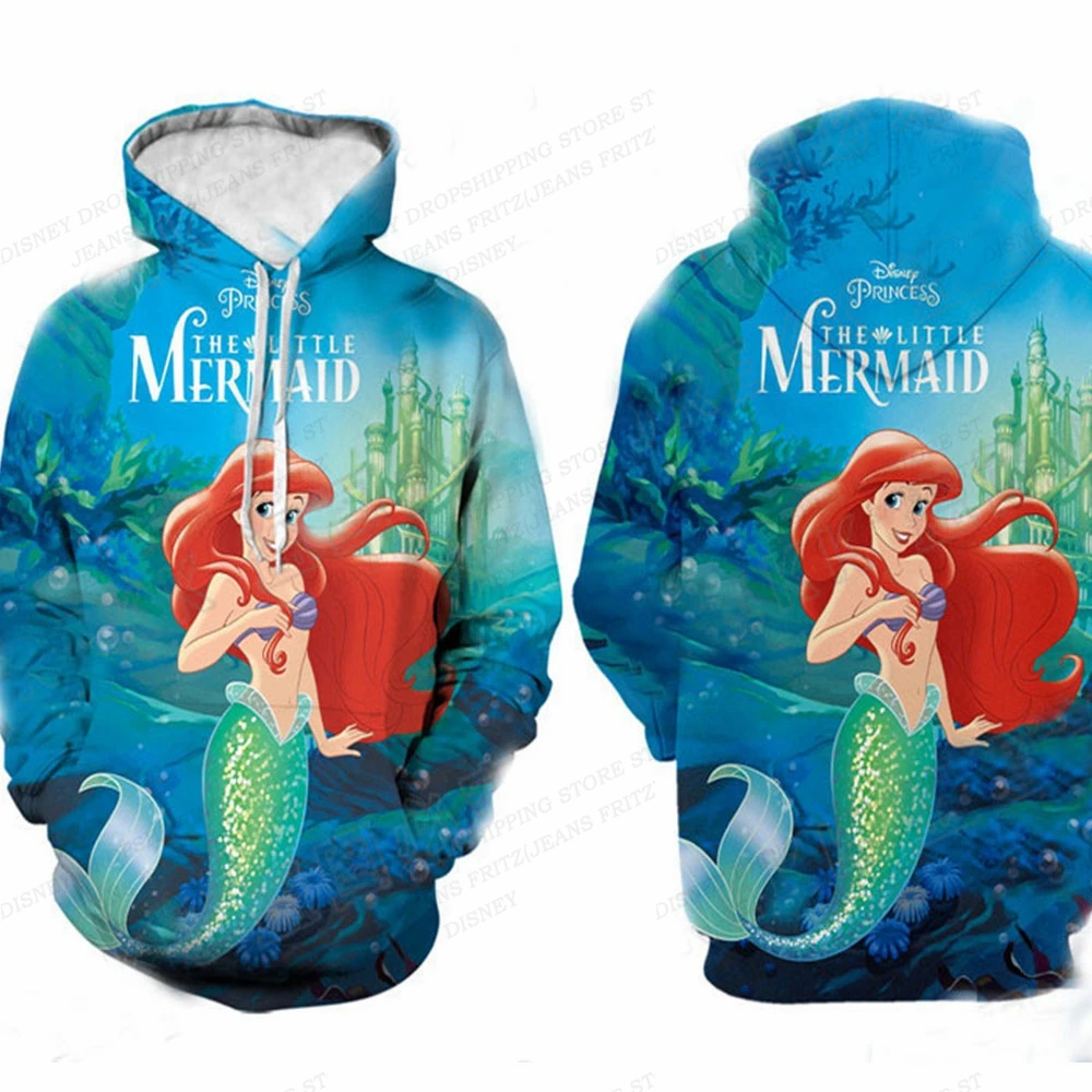

little mermaid 3d Print Hoodie Men Women Fashion Ariel Hoodies Kids Hip Hop Hoodie Boy Sweats Women Tracksuits Anime Cartoon