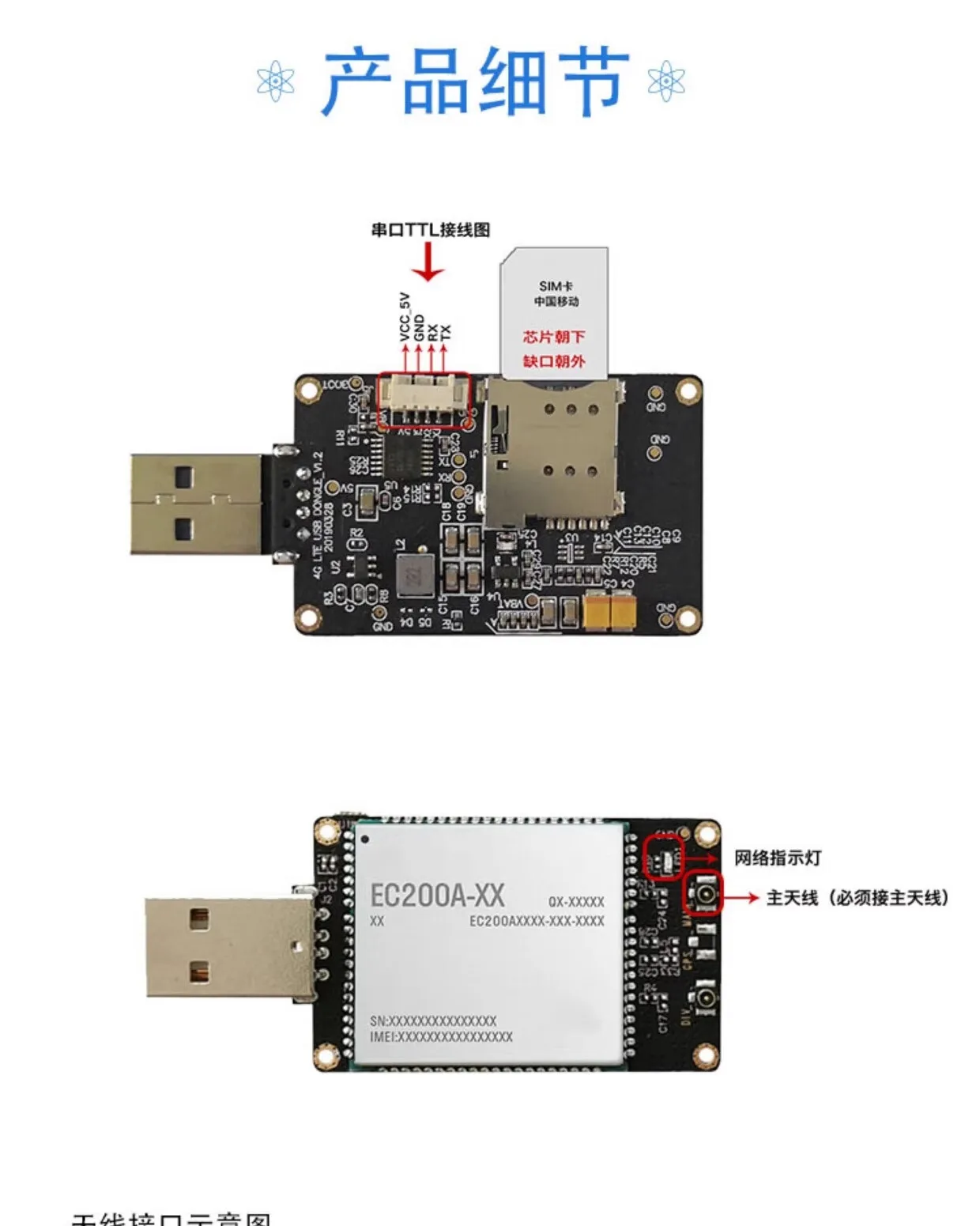 Фото Компоненты, Интернет вещей Модуль 4g, полный Netcom EC200AEUHA-N06-MN0CA (прямая подключаемая европейская версия, двойная антенна) №5