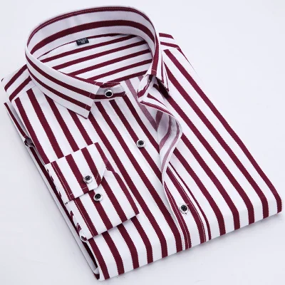 

New Men's 2023 Striped Male Shirts Cotton Men Shirt Mens Clothing Chemise Social casual Slim fit Dress Homme Shirts men K036