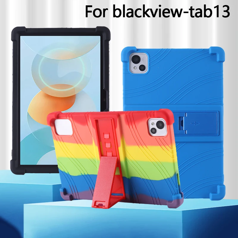 

Soft Silicon Cover For Blackview Tab 13 Case Kids Safety 10.1" Tablet PC Kickstand Funda with 4 Shockproof Airbags