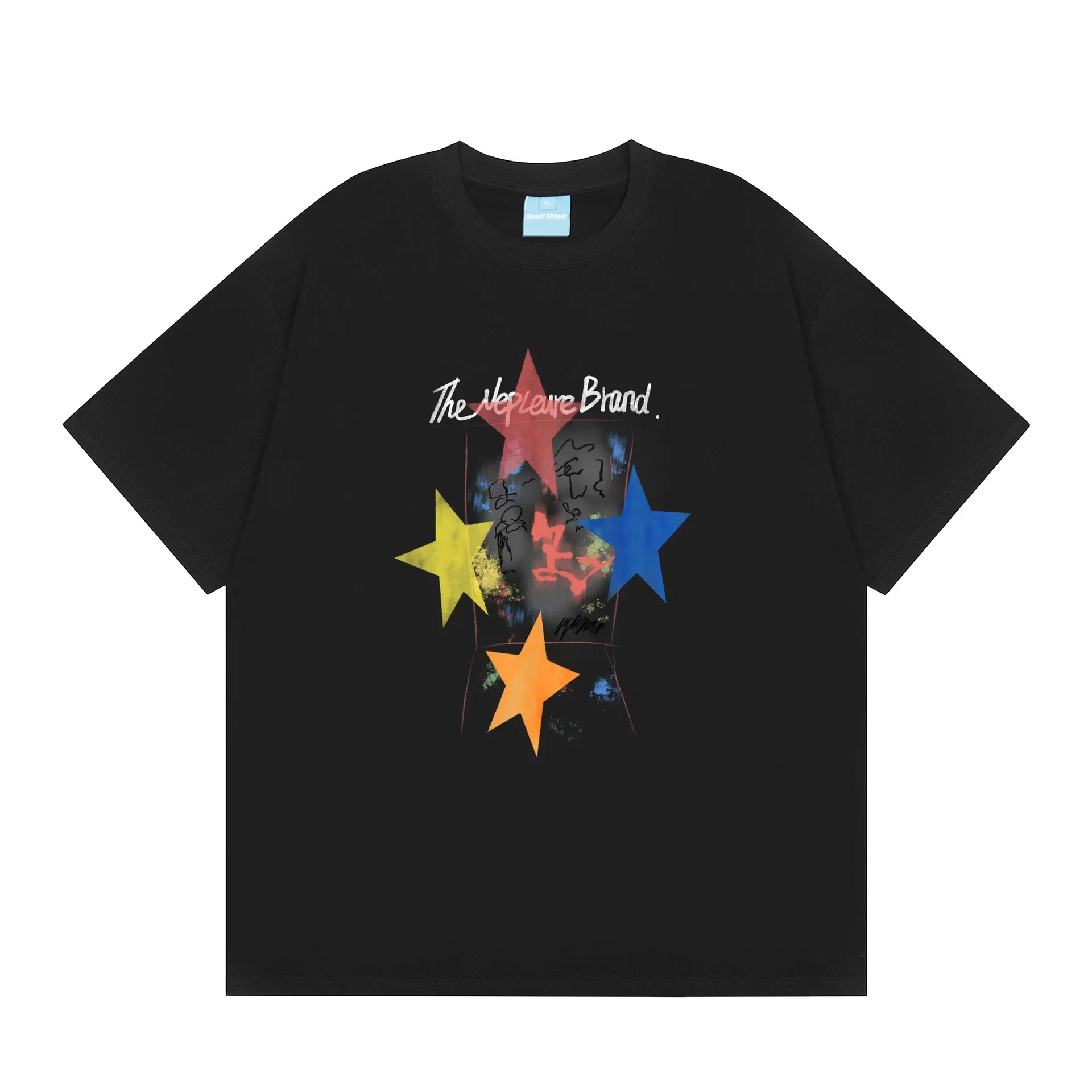 Футболка мужская с коротким рукавом летняя универсальная свободная футболка