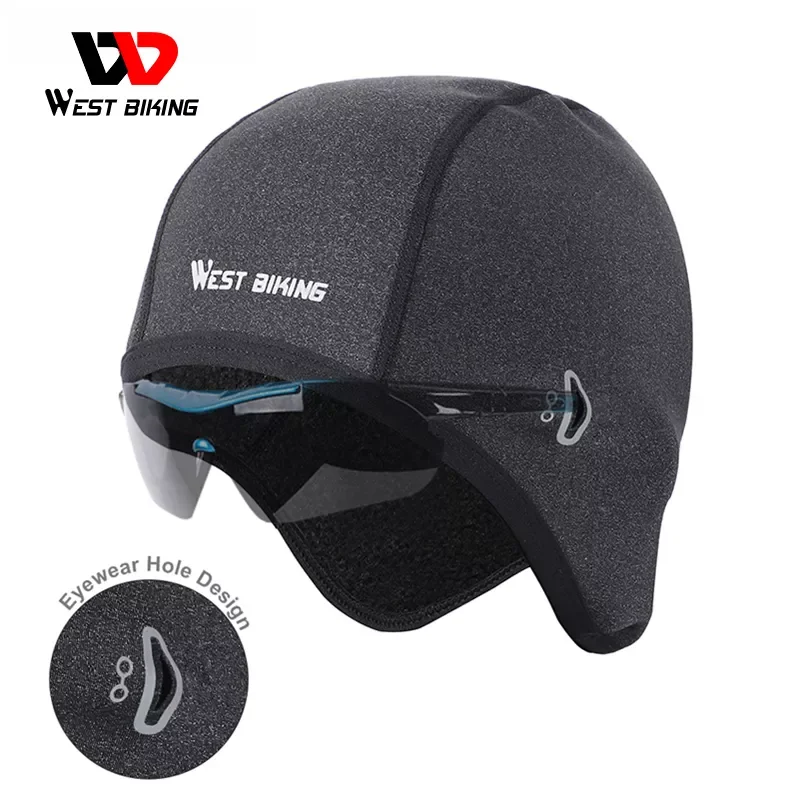 

WEST BIKING Cycling Cap Winter Man Woman Sport Windproof Thermal Bicycle Fleece Cap Running Skiing Head Hat Bike Caps