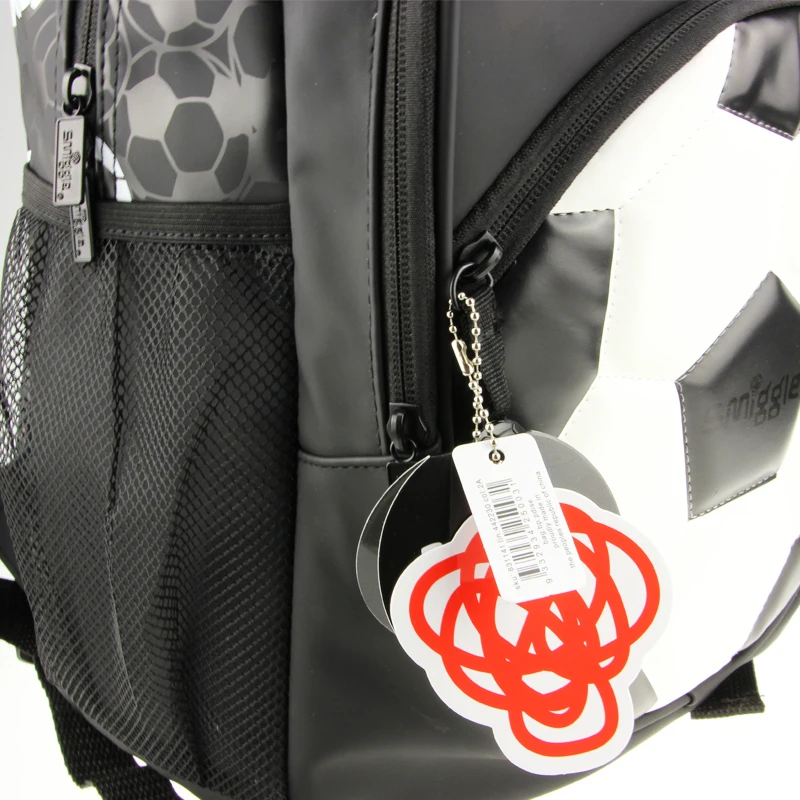 Australia Original Smiggle Children's Schoolbag Boys Pupil Backpack Big White Football 7-12 Years Old Waterproof 16 Inches