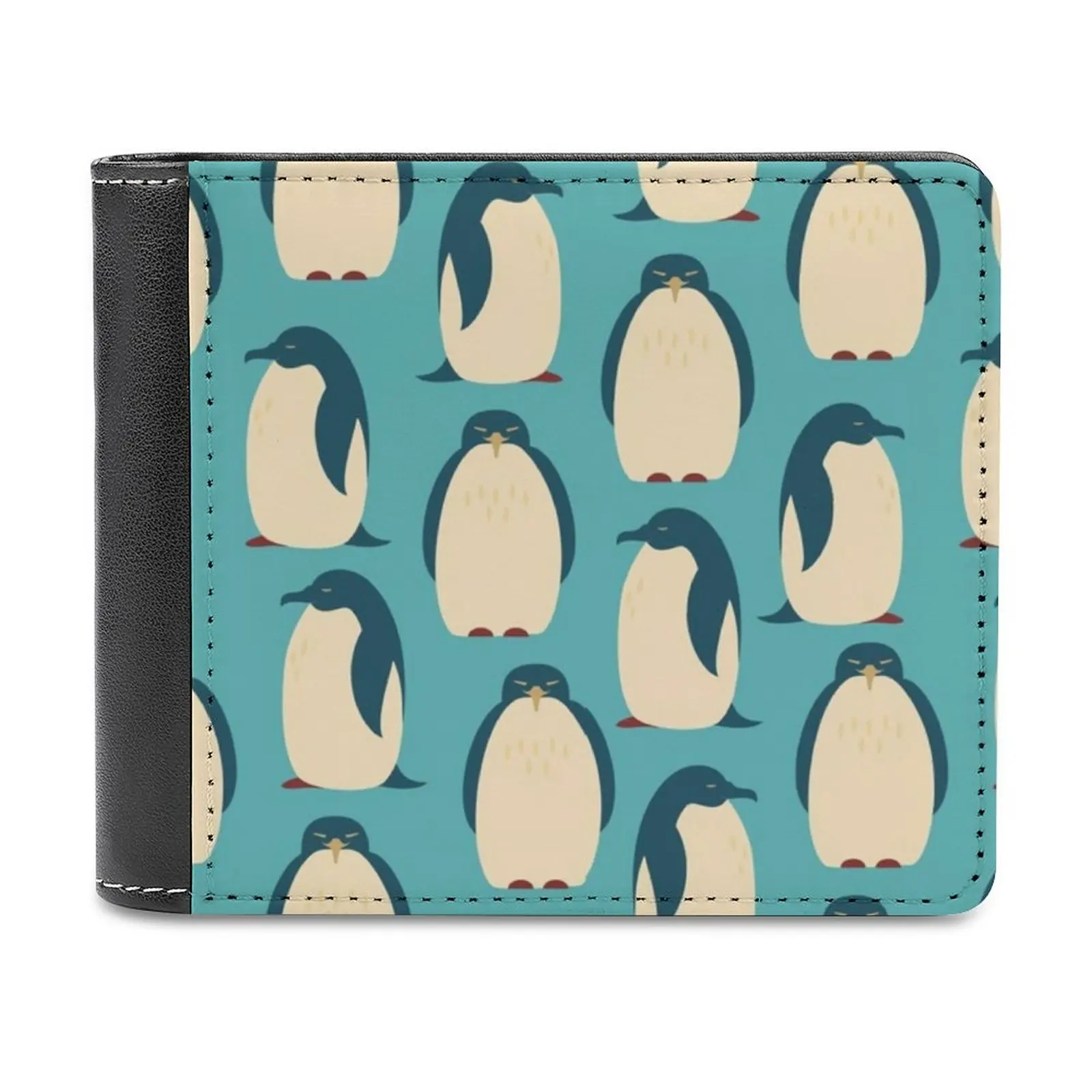 

Кошелек Happy Penguins мужской, удобный дорожный легкий портативный бумажник, Короткий стильный кошелек с рисунком пингвина, зимний