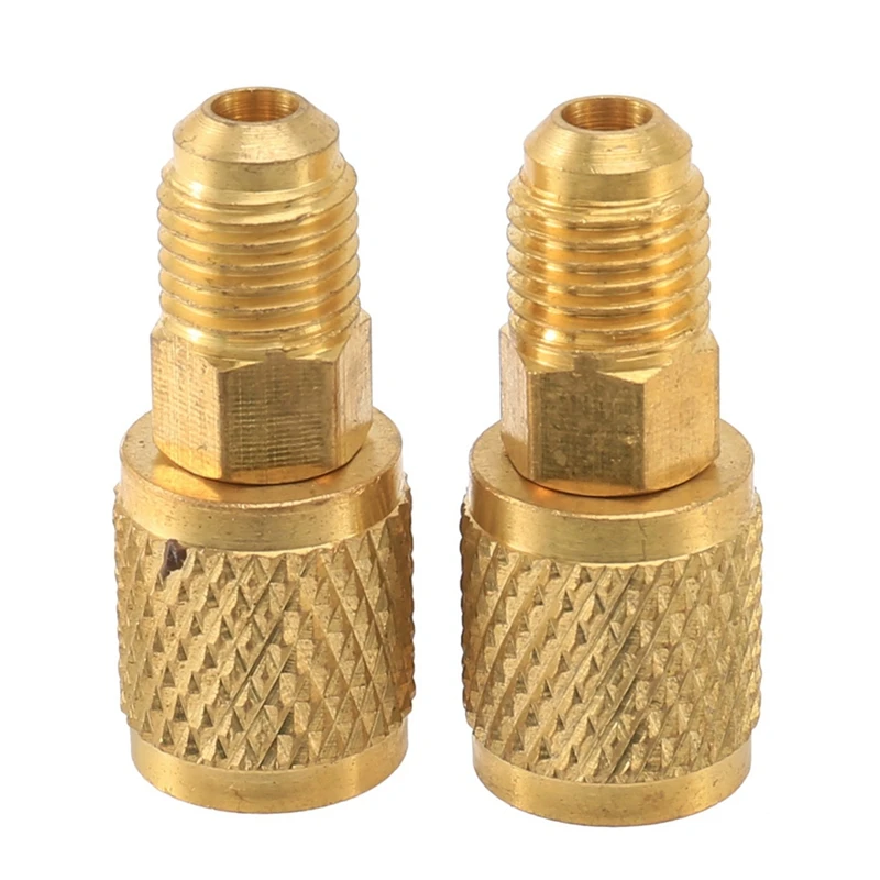 

2X адаптера R410A, дюйма, переходники Sae с внутренней резьбой на 1/4 дюйма, Sae с внешней резьбой, используются для мини-Раздвоенной системы, прямого типа