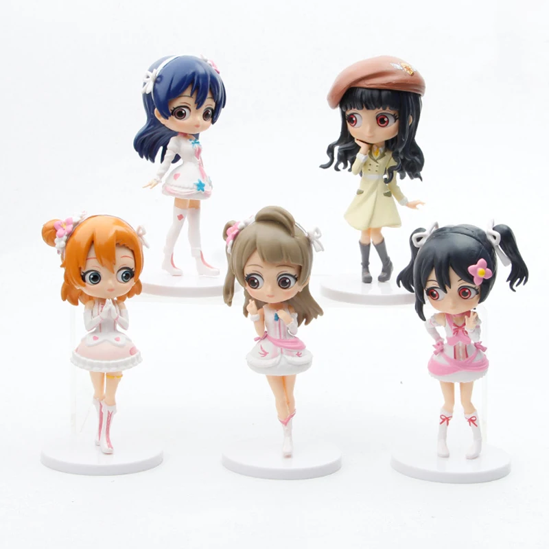 

5 шт./компл. Kawaii Love Live! Аниме экшн-фигурки, игрушки из ПВХ, 10 см, милая кукла Kousaka Honoka Minami kotory Ayase Eli Rin, подарок для мальчиков
