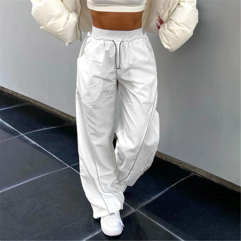 

Casual Women Joggers Cargo Pants Vintage Low Waist Drawstring Baggy Trousers Y2K P8DB