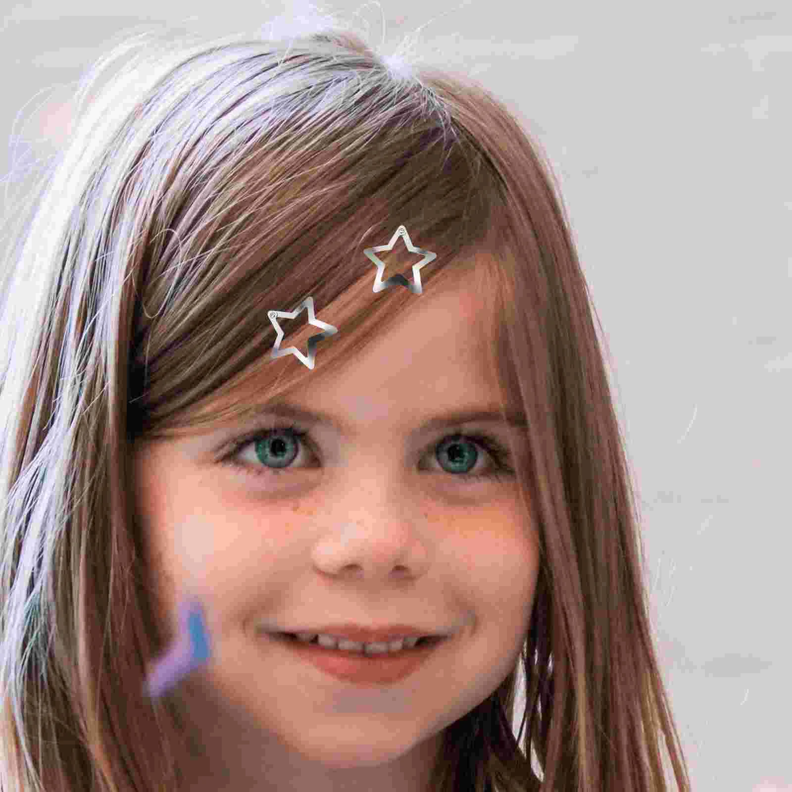 

20 Pcs Hair Barrettes Girls Star Clips Women Pin Short Accessories 8-12 Metal Miss
