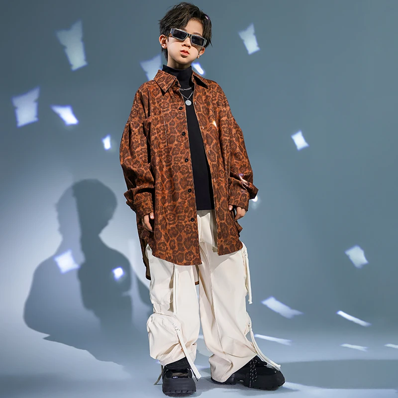 Одежда в стиле хип-хоп для мальчиков рубашка с принтом оверсайз тренировочные