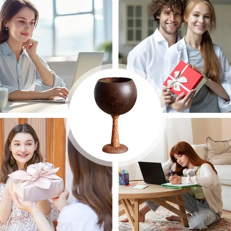 Тропические стаканы для фотографий кококосовая оболочка бокалы вина с