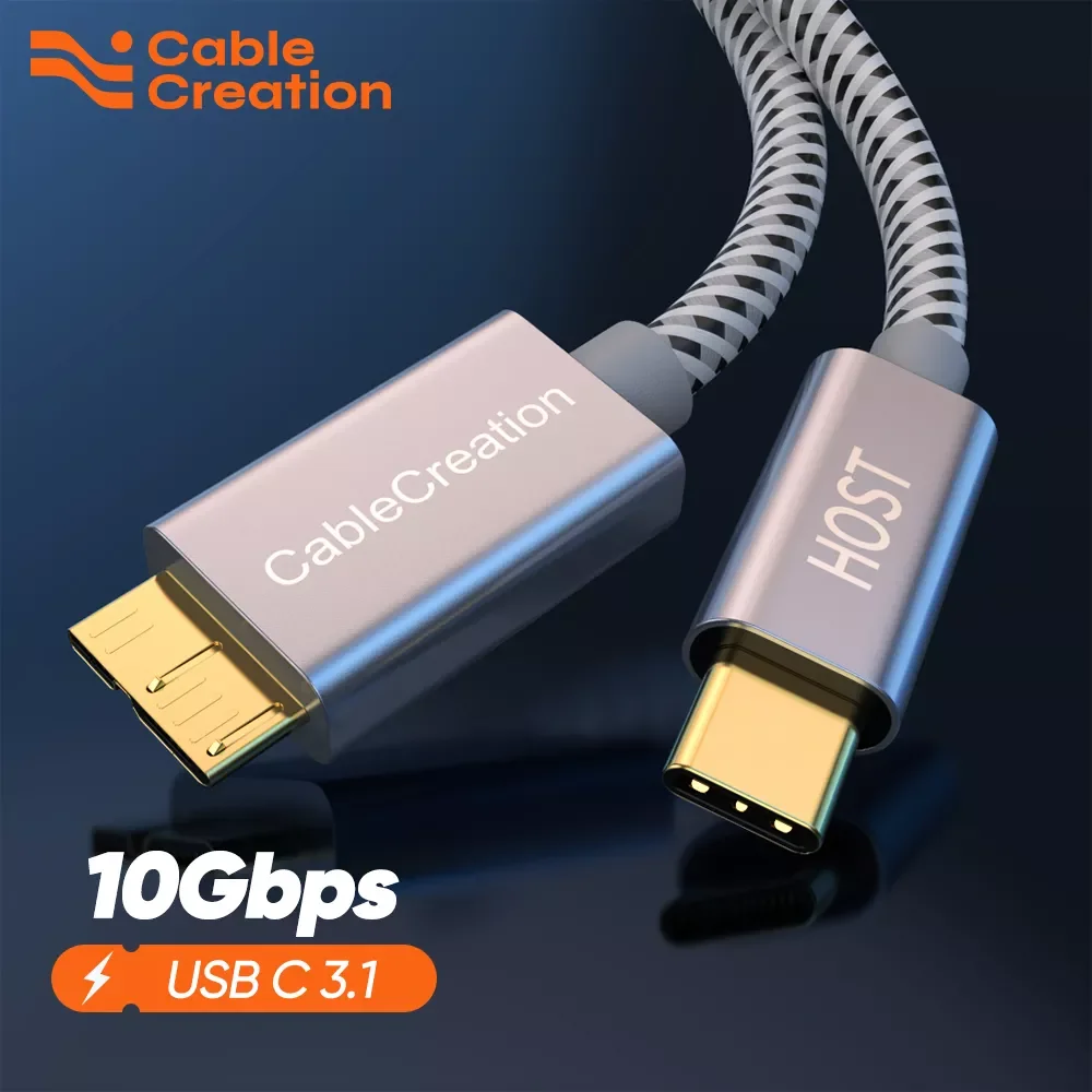 

CableCreation typ USB C do Micro B kabel 10 gb/s szybkie dane zewnętrzny dysk twardy kabel dysku dla SSD HDD PC MacBook Pro 0.3