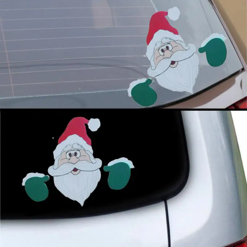 

Персонализированная наклейка Санта-Клаус лось, милая наклейка, наклейка на окно автомобиля, детские цветные наклейки в форме знака, рождественский подарок
