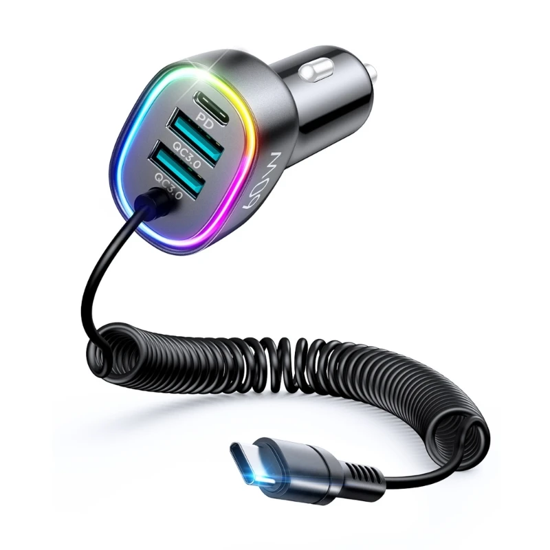 

Двойная розетка USB для быстрого автомобильного зарядного устройства с адаптером PD 60 Вт