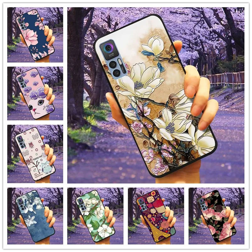 

For TCL 30 Plus Case TCL30 3D Cartoon Relief Emboss Silicone Soft Back Cover For TCL 30 5G Cases 30+ Bumper for TCL30Plus Cat