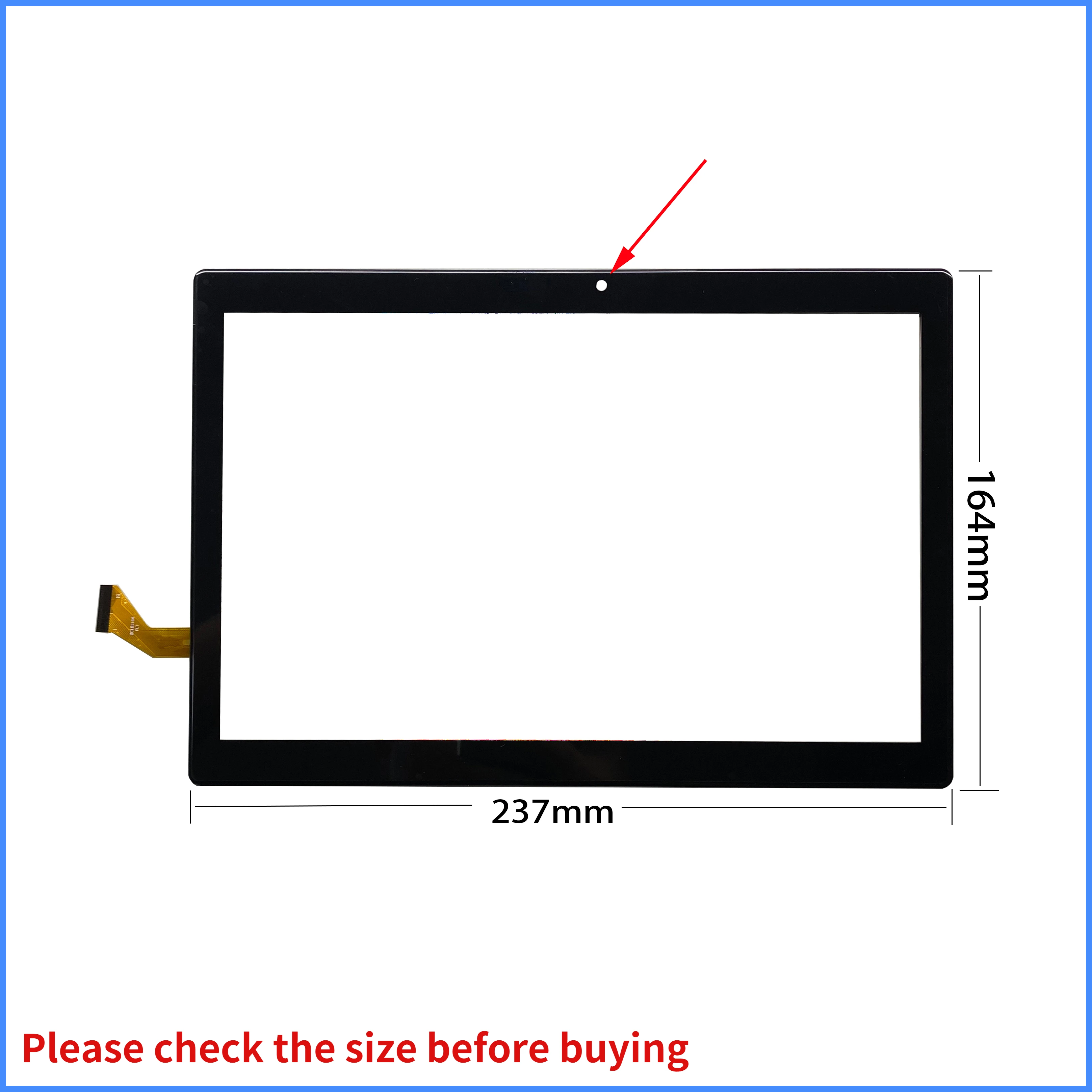 

10,1 zoll Schwarz P/N DC101166 FLT / WWX252-101-V0 FPC Tablet PC Kapazitiven Touchscreen Digitizer Sensing Externe Glas panel