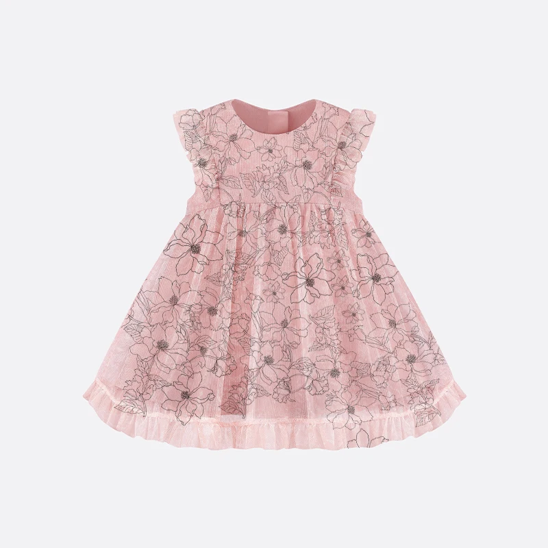 

Летнее Сетчатое платье на бретельках для девочек с принтом без рукавов # nigo34789