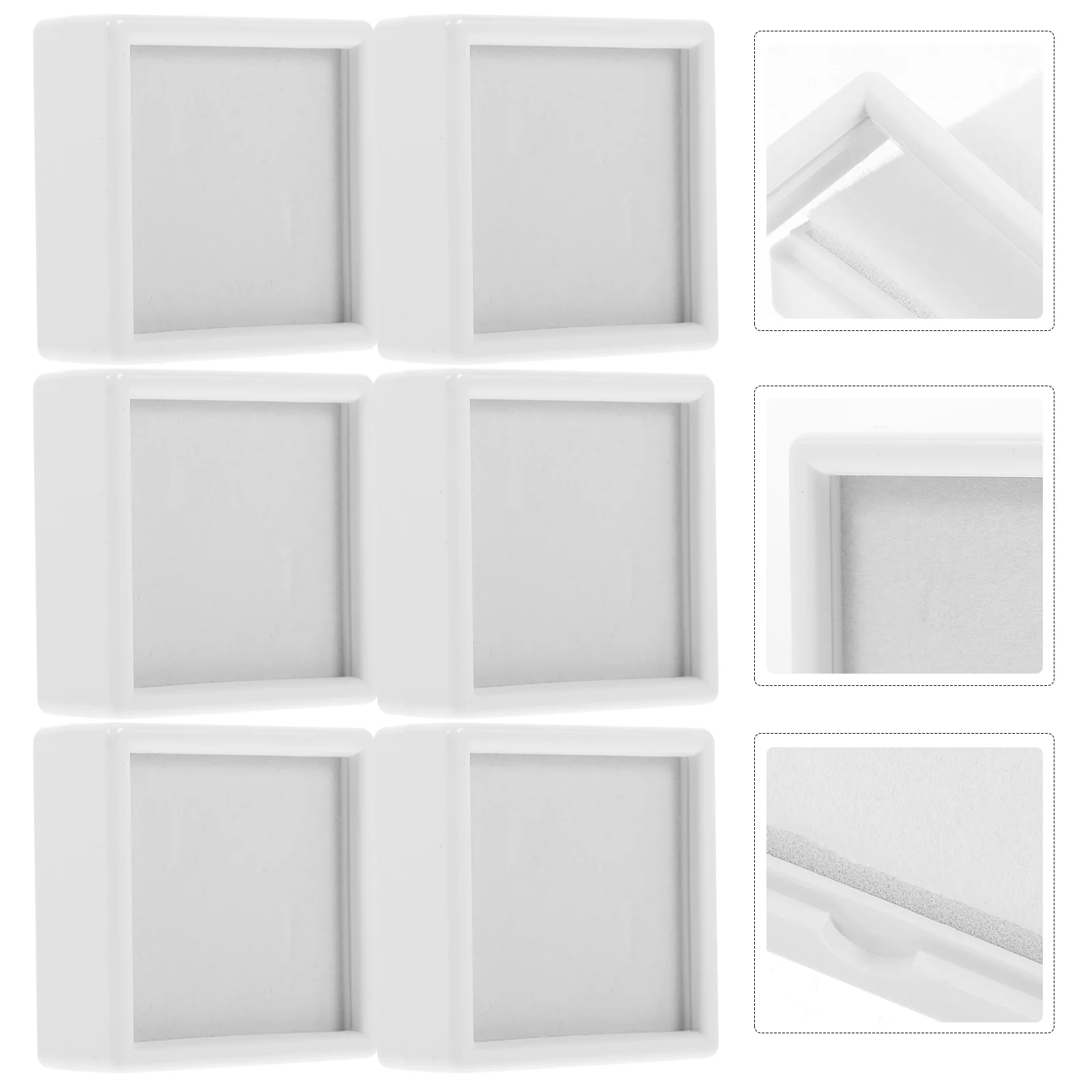 

6 Pcs Storage Rack Display Box Ring Necklace Square Containers Lids Abs Badge Brooch Case