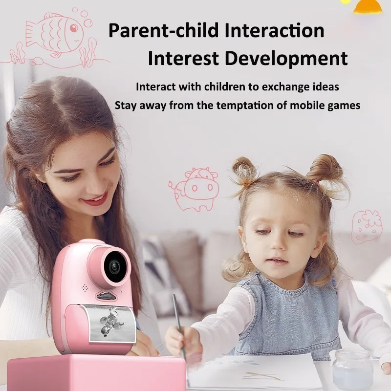 New Kids Instant Print Camera 1080P 2600W Pixels Thermal Printing Camera Digital Photo Camera Video Girl Boy Toy Child Gift Best enlarge