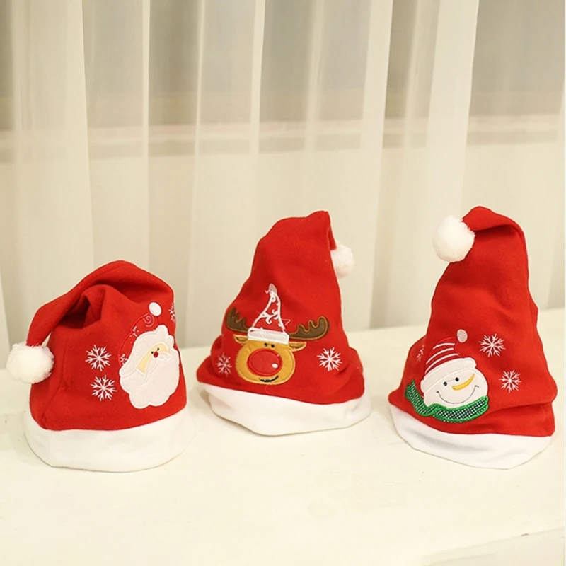 

10pcs Santa Hat Christmas Holiday Hat for Adults Unisex Plush Fabric Hats Unisex-Adult Santa Hat Holiday Hat Cosplay Hat