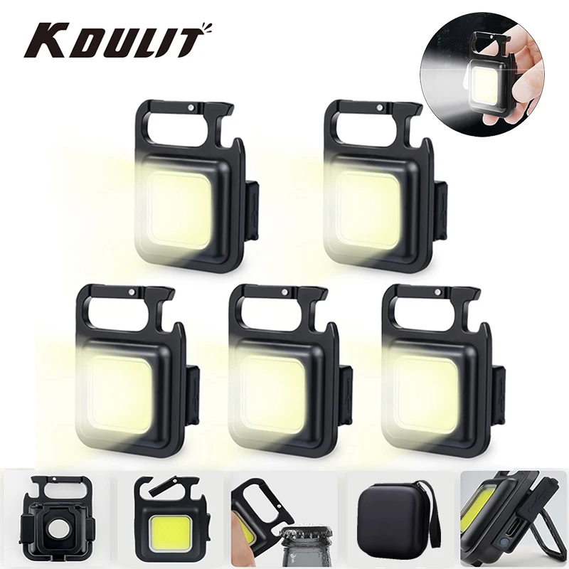 

KDULIT Multifunctional Portable Keychain USB Mini Light Highlight COB Work Light Repair Light Emergency Outdoor Camping Light