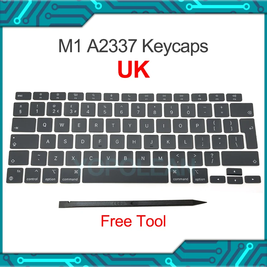 

Laptop A2337 Keys Keycaps UK Layout For Macbook Air Retina 13" M1 A2337 Key Cap Keyboard 2020 EMC 3598