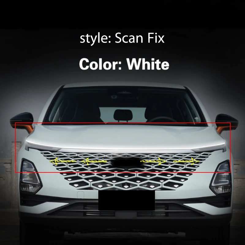 

1 шт. светодиодные дневные ходовые огни drl противотуманные фары гибкие для Chery OMODA 2022-2023 DRL светодиодные сканирующие капот автомобиля декоративная лампа