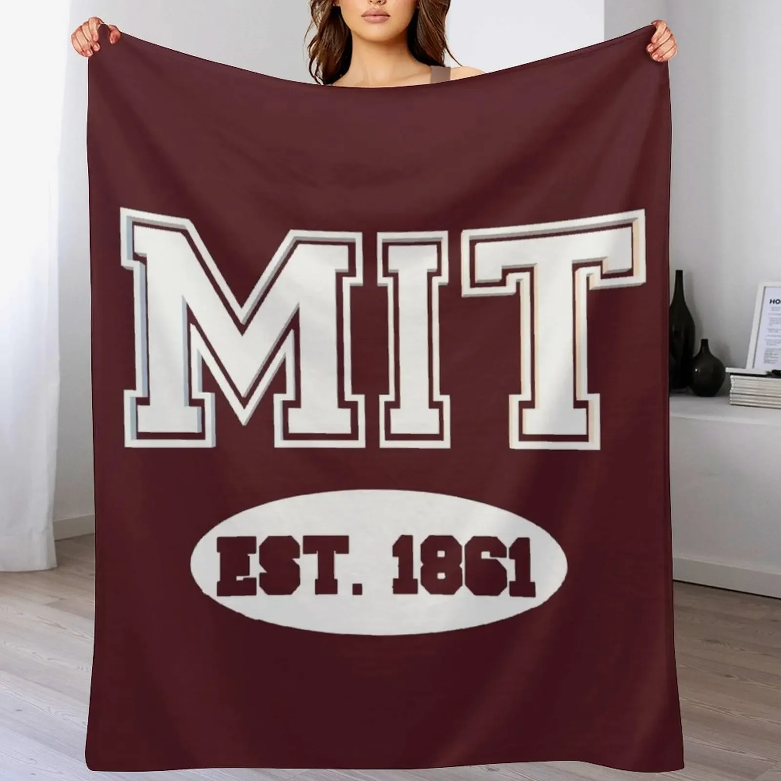 Фото MIT EST 1861 |   Плед MASSACHUSETTS VARSITY, уютное одеяло для сна, подарок для мамы и папы №1