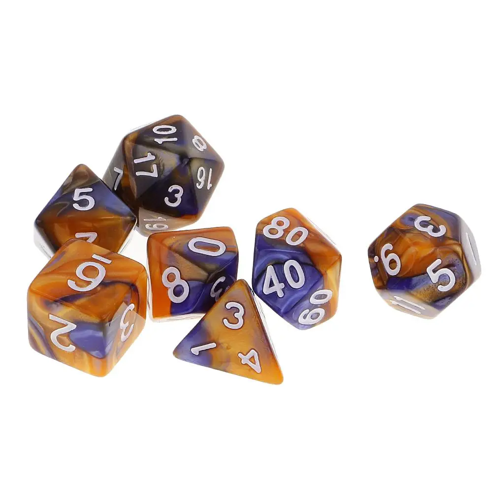 

3x 7Die Set Double Colors Polyhedral for RPG Board Game Accessories