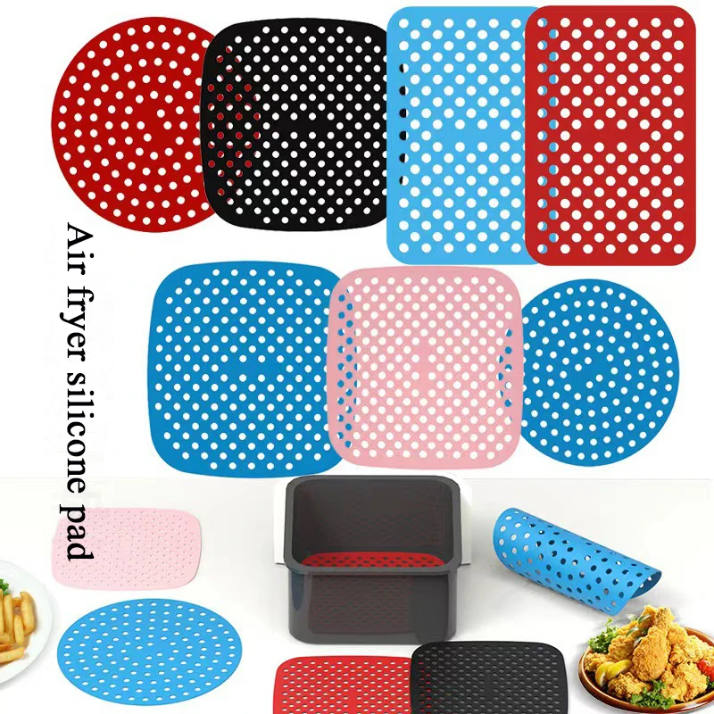 

New Air Fryer Silicone Baking Mat Steamer Cake Grilled Saucer Pad Airfryer Liner Pastry Tools Kitchen Non-Stick Bakeware Oil Mat