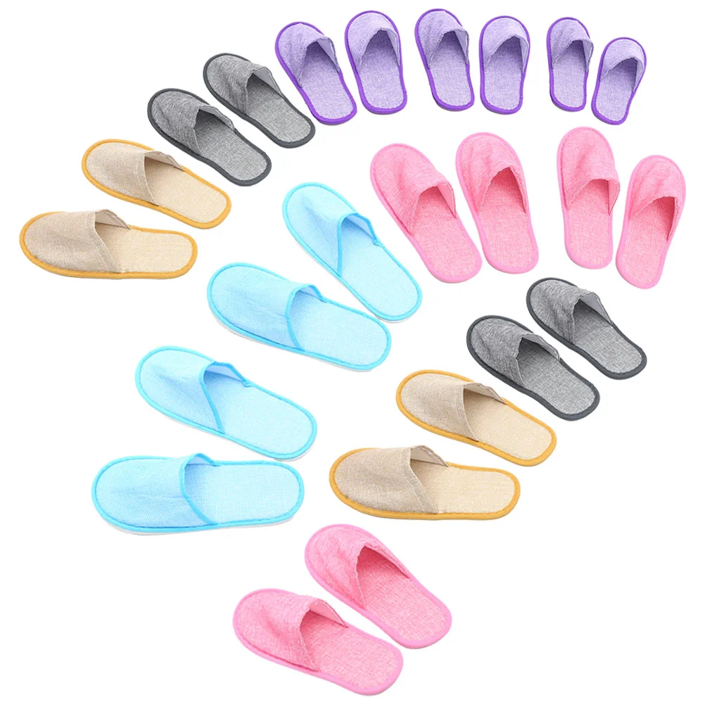 

Colored Hotel Slippers Cozy Men Guest Comfy Comfortable Outdoor Disposable Home Women Indoor