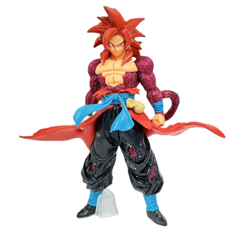 

28cm Dragon Ball The Third Mission Super Saiyan 4 Bean Super Four Goku Figure Model Ornament Toy