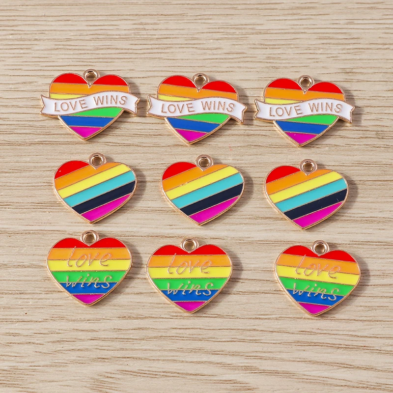 

10pcs 17x16mm Cute Colorful Enamel Love Heart Charms Pendants for Jewelry Making DIY Earrings Necklaces Bracelet Crafts Supplies