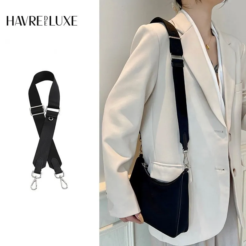 Hobo Black Five In One Bag Replacement Canvas Wide Shoulder Strap AdjustableMessenger Adjustable Bag Accessories Single Purchase