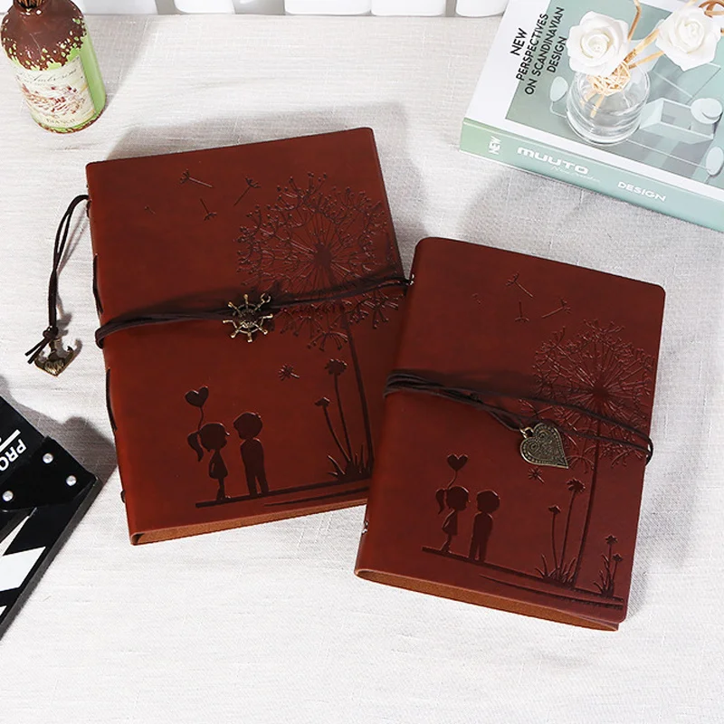 

Retro Romantic PU Leather Notebook Diary Notepad Vintage Spiral Traveler Journal Planner Book Photo Album Gift Stationery