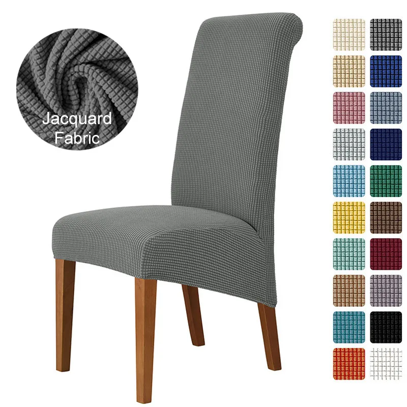 

High Back & Universal High Elasticity Chair Cover Jacquard Chair Cover Dining Room Kitchen Office Home Flannel Chair Cover