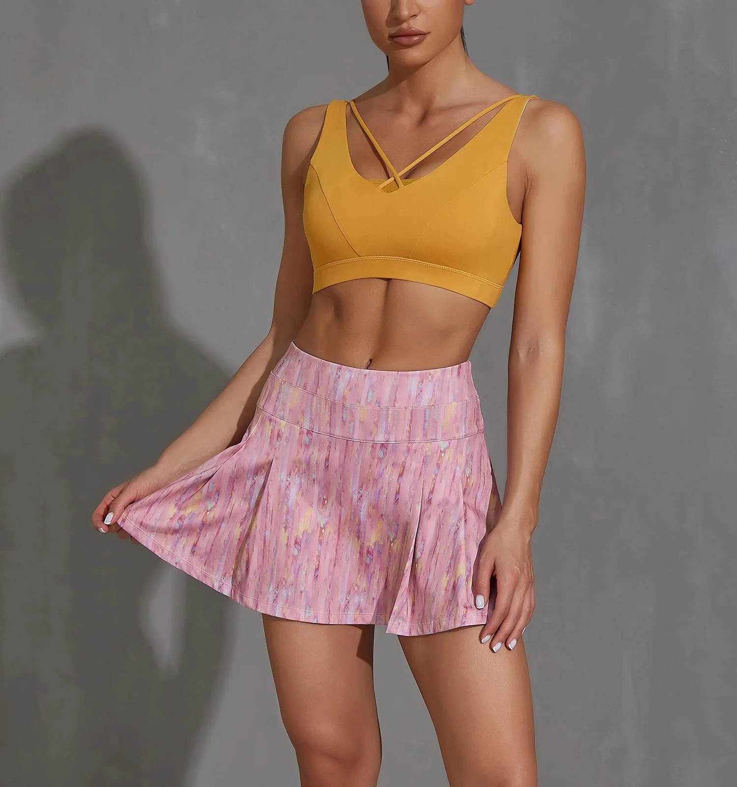 

Women's Print Tennis Skirt Sport Golf Shorts Skirt High Waist Pleated Mini Athletic Running Skirt Tennis Skirt with Shorts