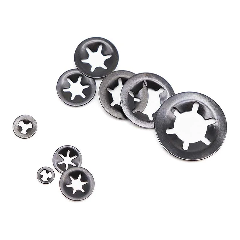 

65Mn M3 M4 M5 M6 M8 M10 Tooth Starlock Push On Locking Washers Speed Clips Fasteners Assortment Kit Quick Speed Locking Washers