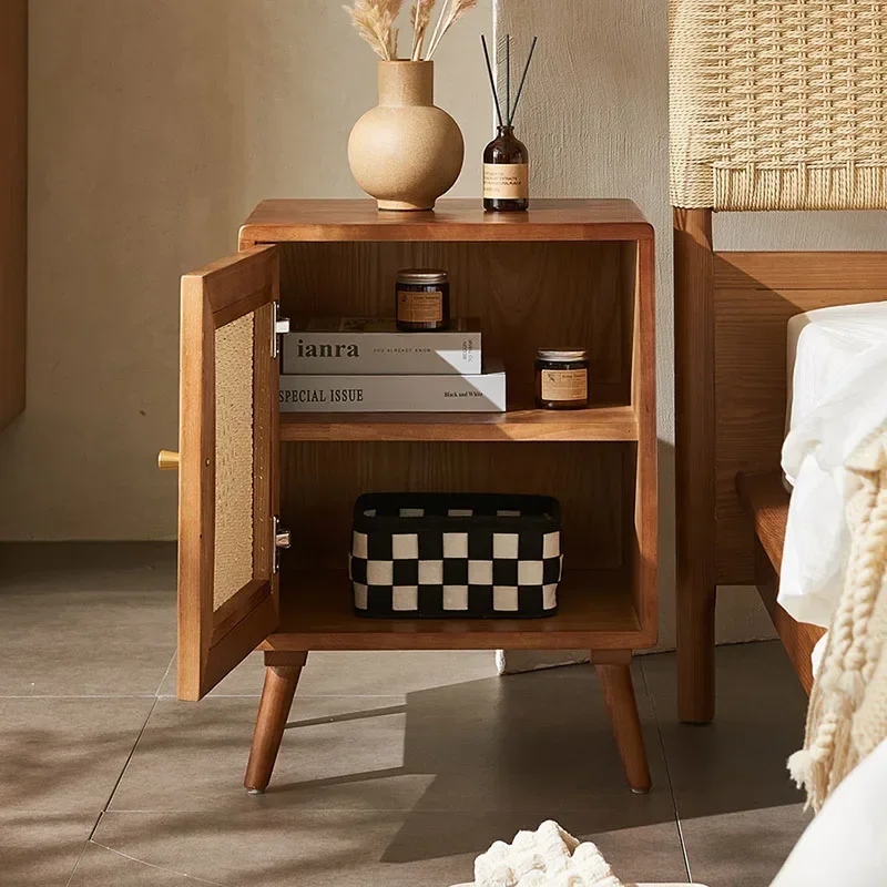 Скандинавская прикроватная тумбочка стол ящик шкаф узкая для хранения